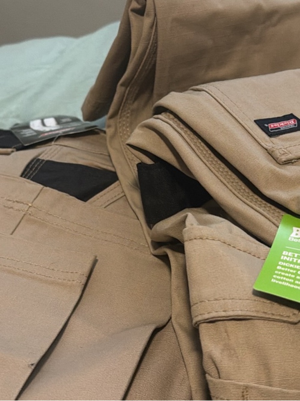 Dickies Tan Work Pants with Black Waistband - Picture 6 of 6